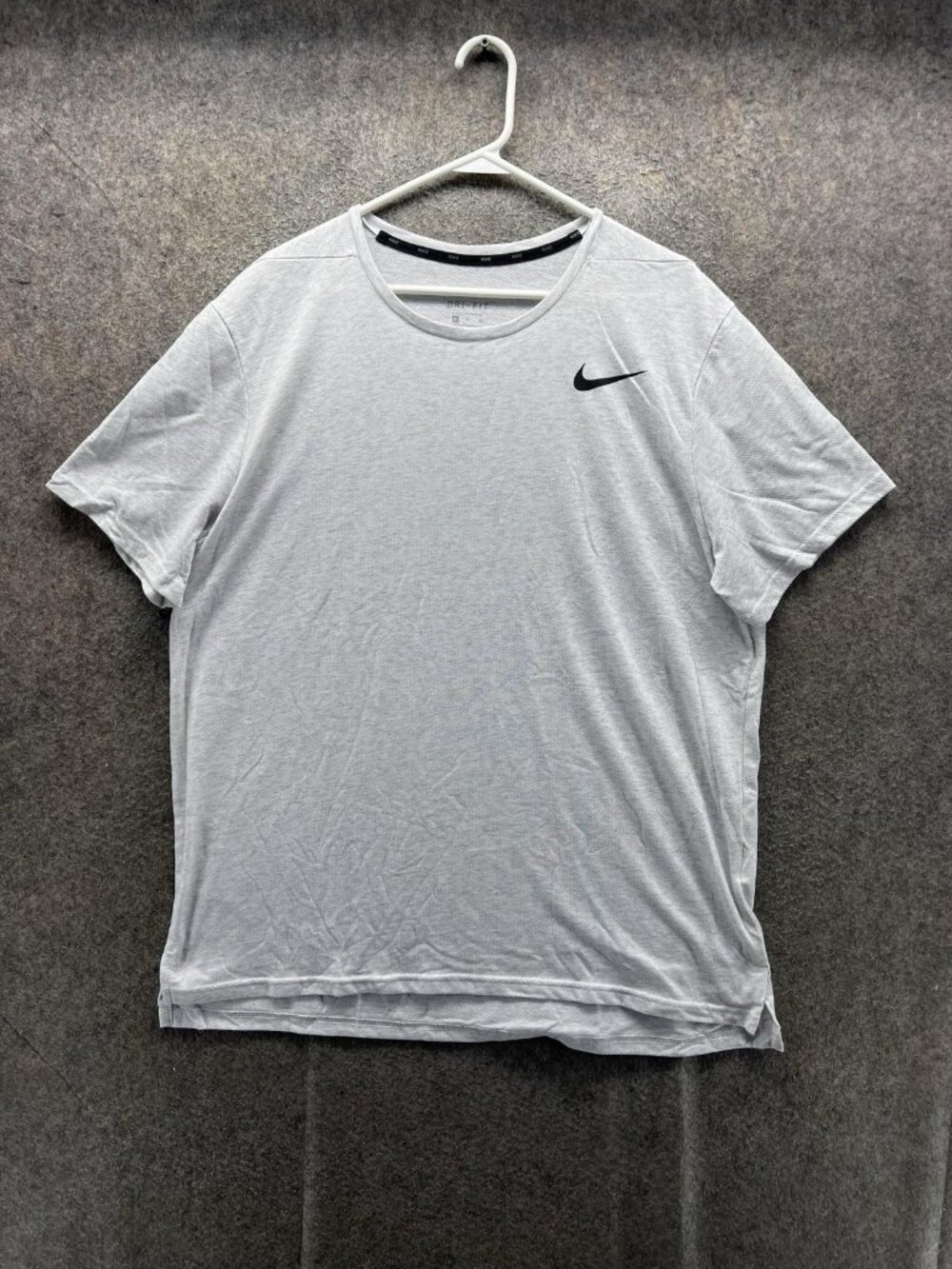 Nike Dri-FIT Shirt Mens XL Gray Short Sleeve Running Training Performance Top